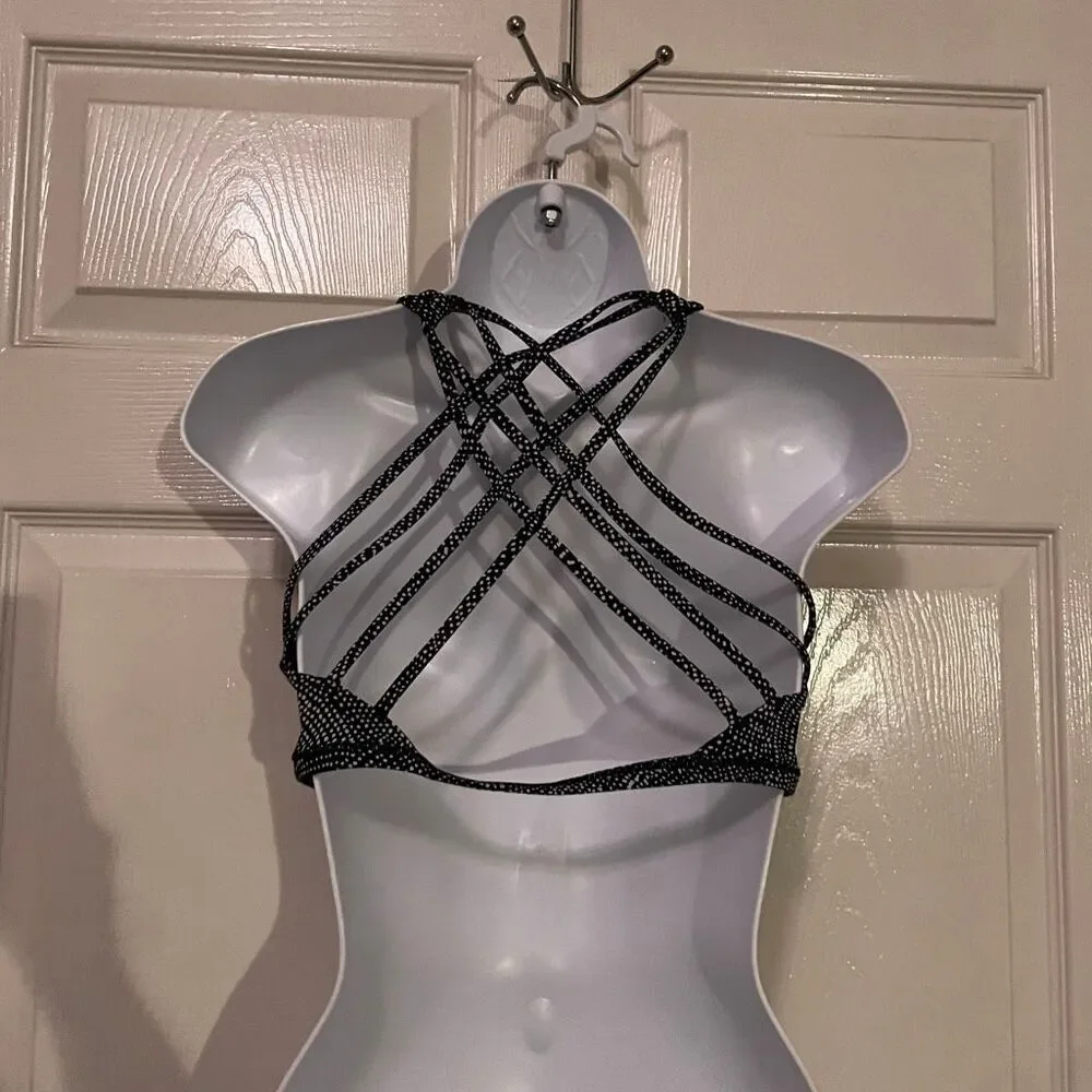 Lululemon X Peloton Size 10 Born To Be Wild High Neck Sports Bra Black White